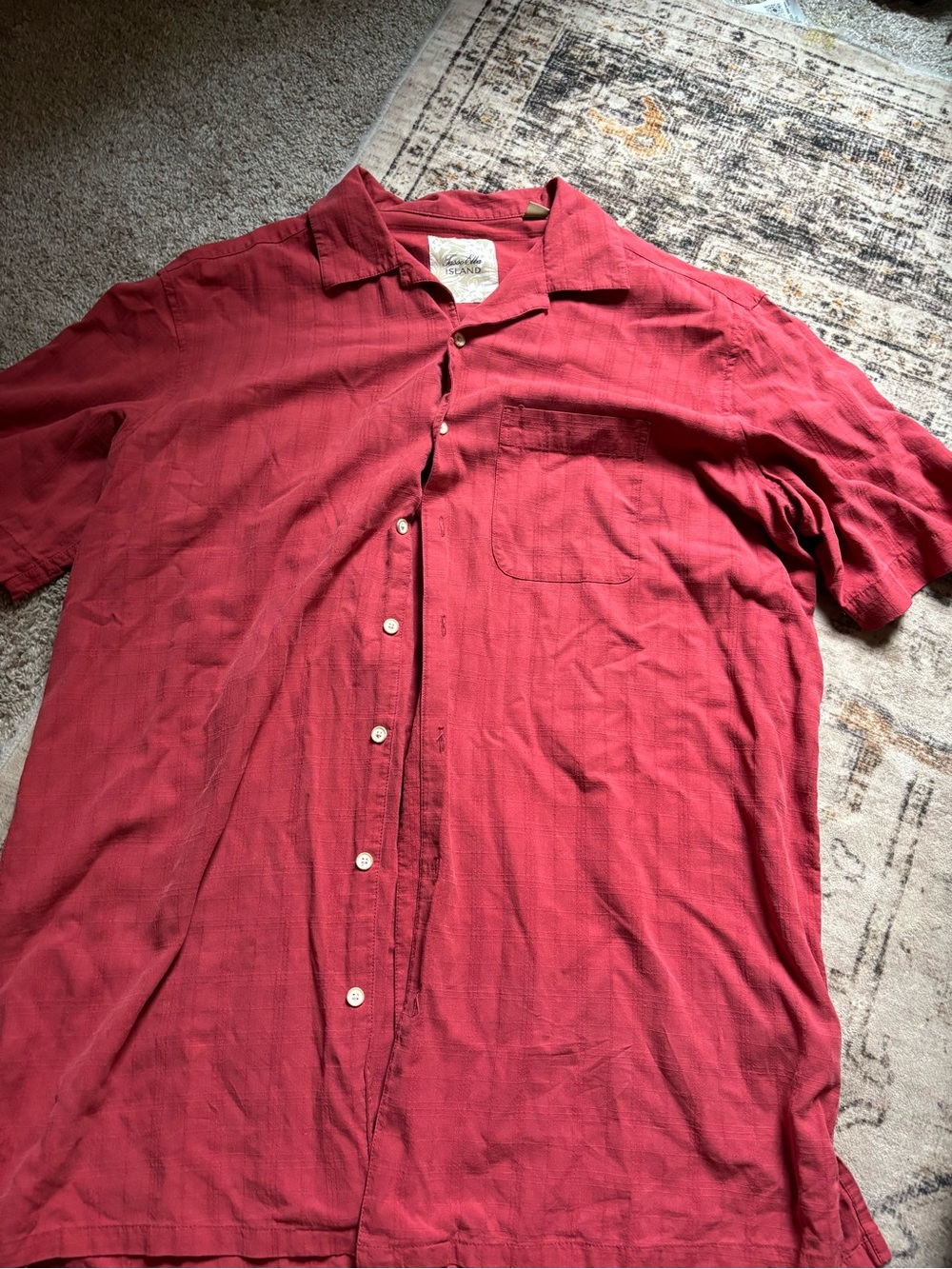 100% silk button down